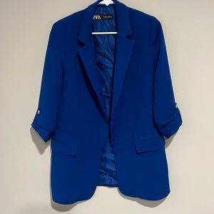 Zara Women’s Basic Jacket Blazer | Blue | size small | office | work | holiday